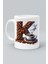 Harf K Kahve Desen Baskılı Beyaz Klasik Kupa Bardak 1
