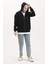Iki Iplik Kapüşonlu Sweatshirt 9488-01 Siyah 2