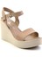 Bej Leather Kadın Sandalet K05040030403 2