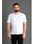 Erkek Beyaz Basic O Yaka T-Shirt 3