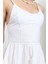 Beyaz %100 Cotton Midi Elbise 3