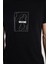 Erkek Slim Fit Dar Kesim %100 Pamuk Yumuşak Dokulu Baskılı Siyah Bisiklet Yaka Tişört 3
