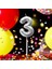 Gümüş Doğum Günü Balon Şeklinde Mum Pasta Mumu 3 Numara 1