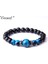 21CM Tarzı Saf Altın Rengi Doğal Taş Bileklik Erkek Kraliyet Mavi Kaplan Gözü Bileklik Sağlıklı Enerji Bileziği Moda Cz Şanslı Siyah Oniks Boncuk Pulsera (Yurt Dışından) 2