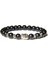 23CM Tarzı Oniks 1 42 Kds Buddha Kafa Bileziği Erkek Doğal Çakra Şanslı Kaplan Gözü Dzi Agat Taş Boncuk Bilezik Vintage Elastik Pulsera Kadın Takı (Yurt Dışından) 1