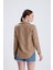 | Kadın Oversize Basic Gömlek - Rahat Kalıp, Düğmeli Uzun Kollu Günlük Gömlek 4