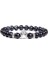 23CM Tarzı Siyah Tabanca Kaplama Erkek Bileklik Hava Agat Bilezik Kadınlar Köpek Patisi Gümüş Kaplama Bilezik Femme Doğa Enerjisi Taş Boncuk Pulsera Takı (Yurt Dışından) 1