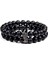 L 200-210MM Stili No.2 Boyutu Cz Taç Bilezik Seti Siyah Mat Taş Boncuklar Bracciali Femme Arkadaş Bilezikler Kadınlar Için Erkekler Takı Mens Bracciali Uomo (Yurt Dışından) 1