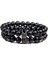 L 200-210MM Stili No.2 Boyutu Cz Taç Bilezik Seti Siyah Mat Taş Boncuklar Bracciali Femme Arkadaş Bilezikler Kadınlar Için Erkekler Takı Mens Bracciali Uomo (Yurt Dışından) 3