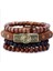 H2450 4 Parça Vintage Erkek Deri Bilezik Ahşap Taş Boncuklu Şanslı Çok Katmanlı Örme Erkek Bileklik Pulseira Masculina Takı (Yurt Dışından) 3