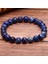 Elastik Doğal Lapis Lazuli Boncuklu Bilezikler Unisex Bilezik Doğal Taş Yuvarlak Boncuk Bilezik Erkekler Kadınlar Takı Hediyeleri 8mm (Yurt Dışından) 3