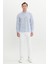 ALTINYILDIZ CLASSICS Erkek Lacivert Slim Fit Dar Kesim Gizli Düğme Yaka %100 Pamuk Baskılı Gömlek 2