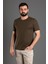 Erkek Haki Basic O Yaka T-Shirt 1