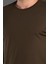 Erkek Haki Basic O Yaka T-Shirt 2
