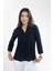 Lupinn Moda Siyah Regular Fit Viskon Düz Uzun Kollu Kadın Gömlek 1