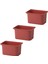 Kaliteli 3 Adet Plastik Oyuncak Saklama Kutusu 42 x 30 x 23 cm Ikea 3'lü Set Düzenleme Kutusu Bordo Kut 1