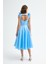 Kadın Bebe Mavi Fiyonk Detay Midi Abiye Elbise 5