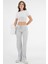 Beyaz Tül Detaylı Fitilli Örme Crop Bluz 3