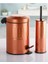Store Haus Pedallı Çöp Kovası Wc Fırça Set Krom 5 lt Vintage Bakır 2