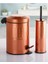 Store Haus Pedallı Çöp Kovası Wc Fırça Set Krom 5 lt Vintage Bakır 3