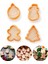 Şekilli Adam Çam Ağacı Basmalı Kurabiye Kalıbı Gingerbread Man Desenli Şeker Hamuru Kesici Aparat (Konsept 1, Krem-Turuncu) 1
