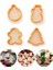 Şekilli Adam Çam Ağacı Basmalı Kurabiye Kalıbı Gingerbread Man Desenli Şeker Hamuru Kesici Aparat (Konsept 1, Krem-Turuncu) 3