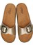 SIB213610 Kifidis-Natura Kadın Anatomik Deri Terlik 36-41 Altın/gold 2