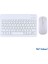Kablosuz Klavye ve Mouse Set Type-C Şarjlı Bluetooth 2.4g Bağlantlılı Beyaz 2