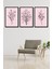 Minimalist Çiçek Tablo Seti Çerçeve Görünümlü 3 Parça 5