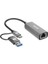 S-Link SWV-USBC029 Gri Metal Type-C + Usb3.0 Çeviricili 10/100/1000MBPS Adaptör, Usb3.0 Ethernet Çevirici, Type C Ethernet Çevirici 2