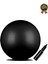 Premium Mini Gymball 20cm Jimnastik Denge Fitness Spor Şişirme Pompası Hediyeli Siyah Pilates Topu 2