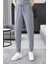 %100 Pamuk Kadın 2'li Premium Kumaş Pijama Altı Cepli Ipli Relax Fit Terletmez Esnek Siyah-Gri 8