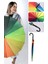 Özel Tasarım Rüzgara Dayanıklı Otomatik Model Fiber 16 Telli Gökkuşağı Desenli Baston Şemsiye 55CM 5