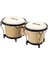 Technote Bongo Seti (17,8 cm ve 20,3 Cm) Doğal Ahşap, Inek Derisi, Akort Anahtarı 4