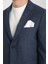 Tadic Erkek Lacivert Desenli Esneyen Kumaş Slim Fit Torba Cepli Yarım Astar 4 Mevsim Blazer Ceket 2