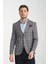 Medardo Erkek Bordo Ekoseli Slim Fit Dar Kesim Mono Yaka Spor Blazer Ceket 1