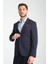 Diegos Erkek Lacivert Ekose Slim Fit Mono Yaka Spor Blazer 3
