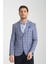Medardo Erkek Bordo Ekoseli Slim Fit Dar Kesim Mono Yaka Spor Blazer Ceket 1