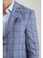 Medardo Erkek Bordo Ekoseli Slim Fit Dar Kesim Mono Yaka Spor Blazer Ceket 2
