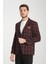 Galileo Erkek Indigo Ekose Mono Yaka Slim Fit Spor Blazer Ceket 3