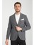 Tadic Erkek Lacivert Desenli Esneyen Kumaş Slim Fit Torba Cepli Yarım Astar 4 Mevsim Blazer Ceket 1
