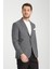 Tadic Erkek Lacivert Desenli Esneyen Kumaş Slim Fit Torba Cepli Yarım Astar 4 Mevsim Blazer Ceket 3