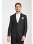 Galileo Erkek Indigo Ekose Mono Yaka Slim Fit Spor Blazer Ceket 1