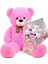 Sevimli 90 cm Peluş Ayı ile Pembe Konsept Romantik Peluş Ayıcık Buketi 1