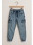 Beli Lastikli Kargo Cepli Erkek Çocuk Jean Mavi 2