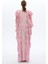 Dantel Şeritli Kaftan Elbise Pembe 4