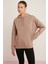 Carly Kadın Içi Polarlı Yumuşacık Kapüşonlu Kanguru Cepli Oversize Fit Pembe Sweatshirt 2