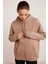 Carly Kadın Içi Polarlı Yumuşacık Kapüşonlu Kanguru Cepli Oversize Fit Pembe Sweatshirt 3