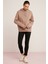 Carly Kadın Içi Polarlı Yumuşacık Kapüşonlu Kanguru Cepli Oversize Fit Pembe Sweatshirt 5