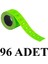 96 Adet Motex Etiket 12X21 mm Fosforlu Yeşil 2